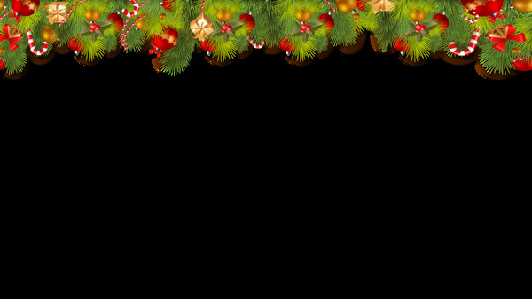 清新绿色圣诞节边框图PNG元素