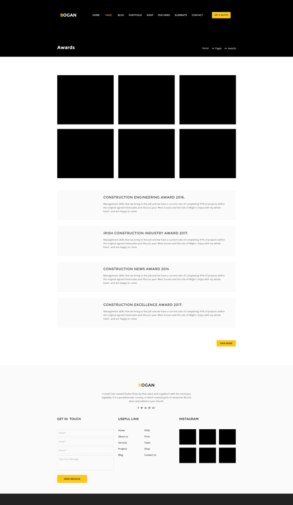 黑色风格网页界面网页详情页PSD模板