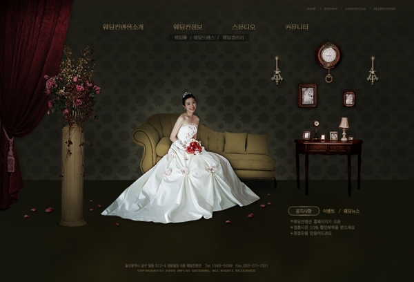 欧美婚纱摄影网页设计模板psd下载