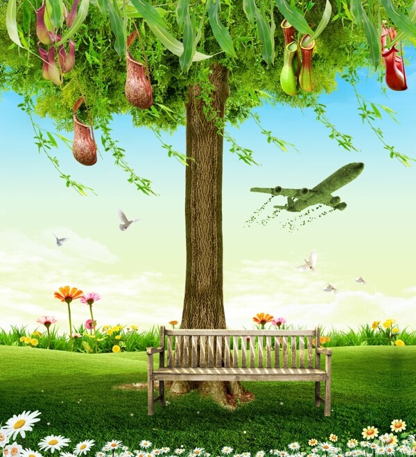 春季清新广告背景设计图片