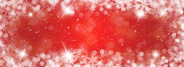原创红色圣诞浪漫雪花背景