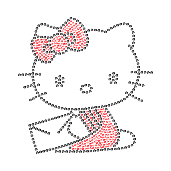 烫钻hellokitty蝴蝶结信封小猫免费素材