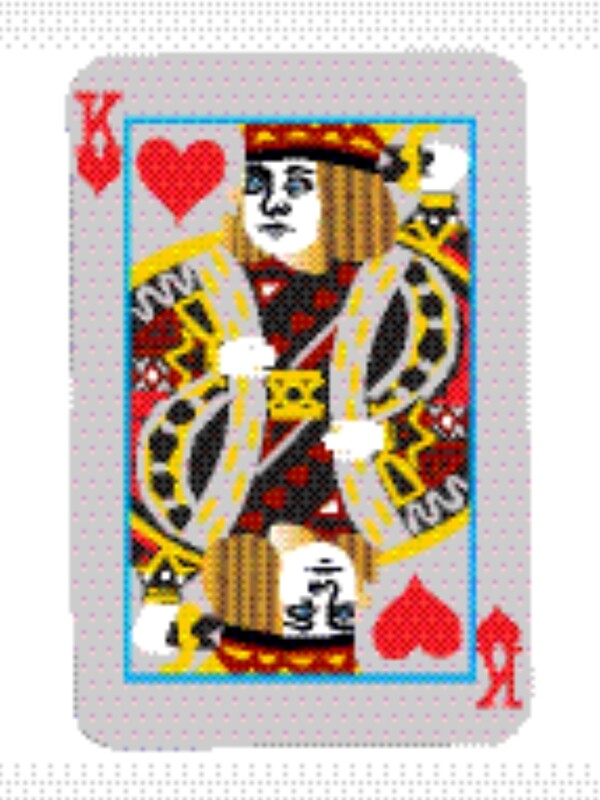 在抽象的扑克牌3心向量的国王