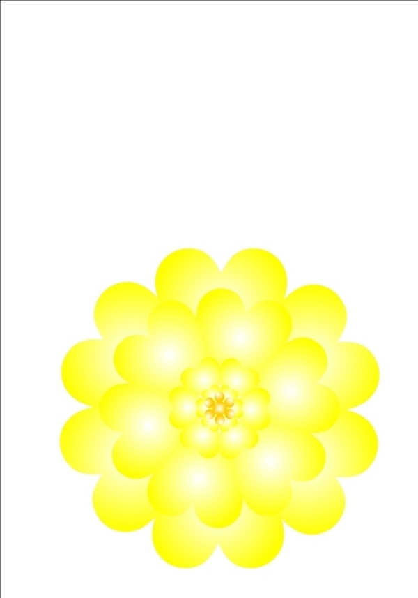 cdr渐变花朵圆黄色矢量图