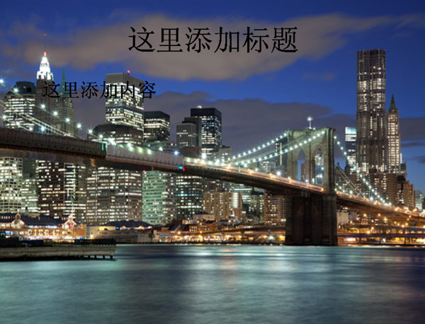 纽约布鲁克林大桥夜景