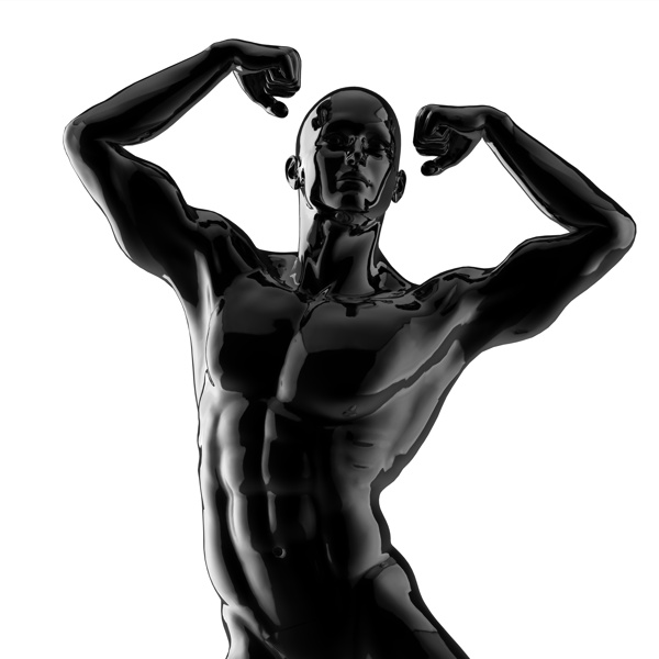 展示肌肉的塑料模型男人图片