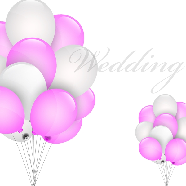 粉红气球图案模板下载