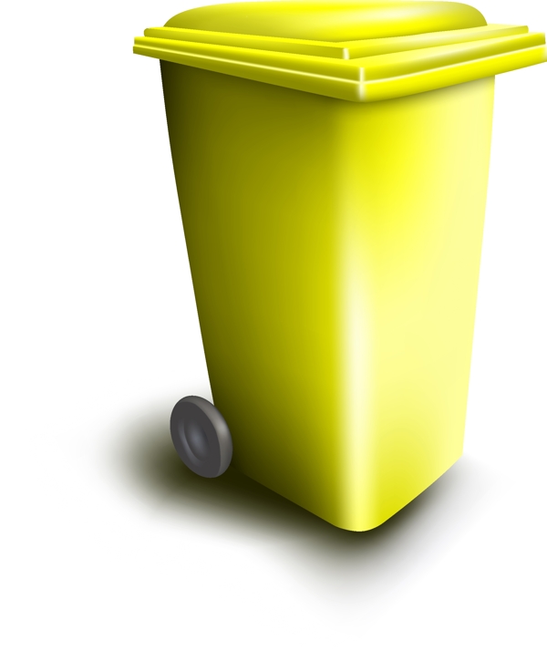 黄色的立体垃圾桶