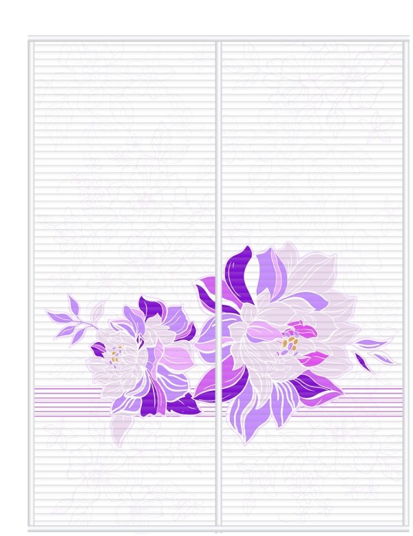 紫色花波浪板