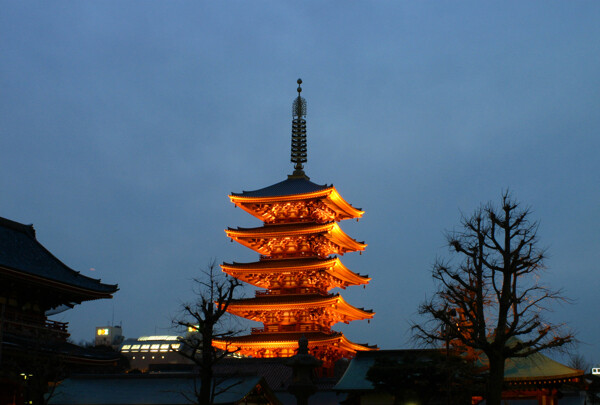 東京浅草夜景图片