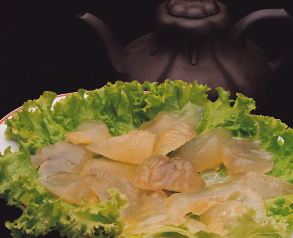 国内美食生菜水晶肉片图片