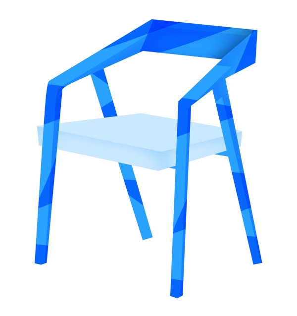 蓝色的沙滩椅子插画
