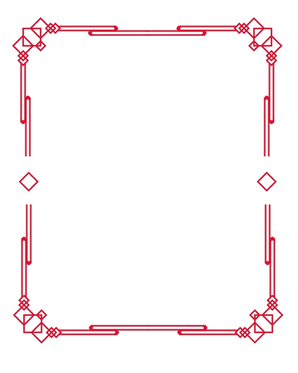 红色卡通边框插画