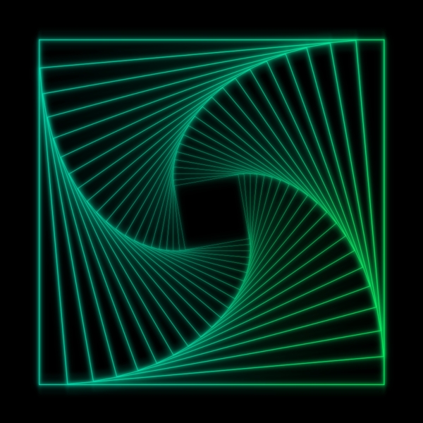 方形扭曲旋转线条元素