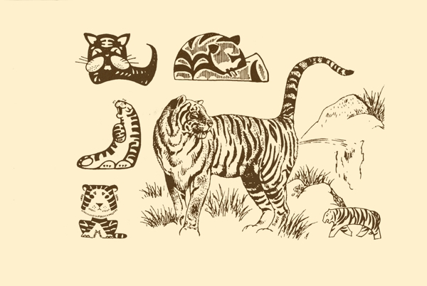 动物图案虎图片