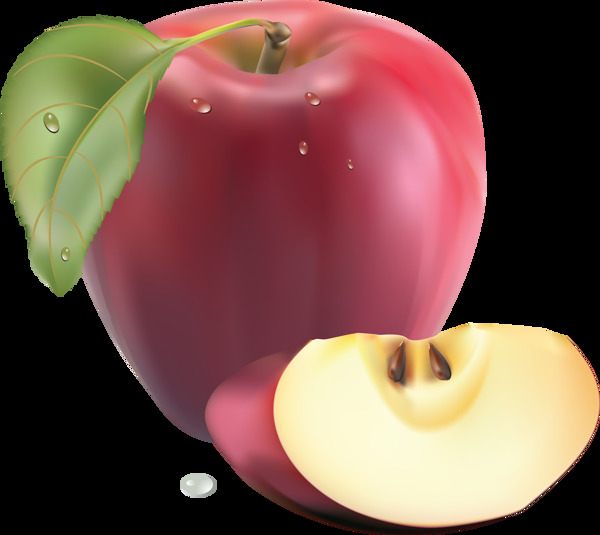 红色漂亮苹果图片免抠png透明图层素材