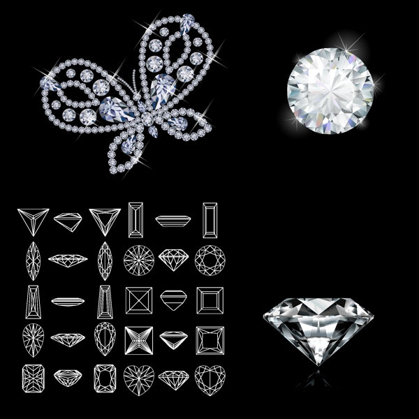 钻石钻戒宝石矢量钻石图片