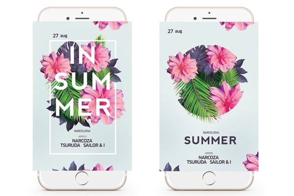 夏季唯美小清新手机app页面样机