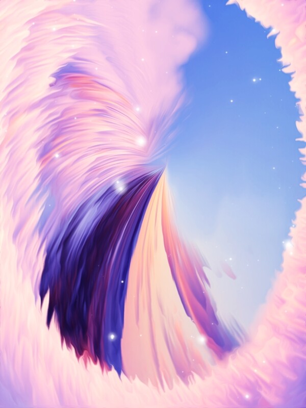 原创大气3d粉色少女梦幻圆形空间山脉背景