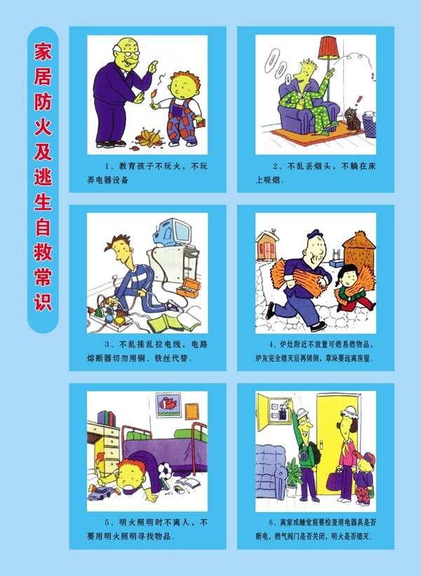 家居消防常识漫画图片