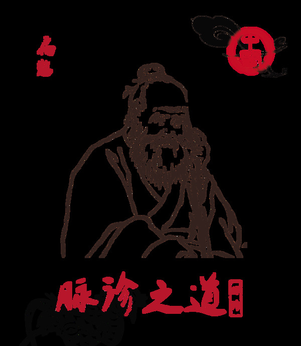 脉诊之道中国风传统中医扁鹊艺术字设计