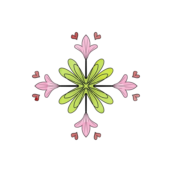 彩色的花朵纹身插画