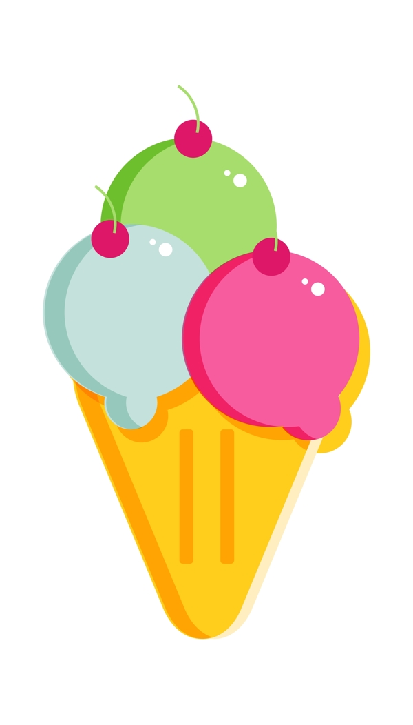 彩色水果冰淇淋