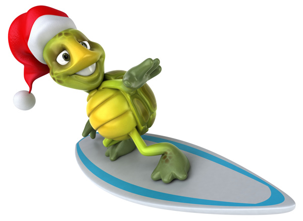 圣诞乌龟与滑板图片