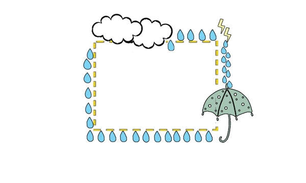 创意卡通雨滴边框设计素材