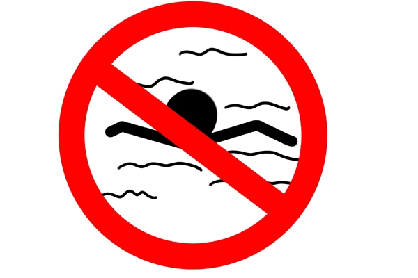 禁止游泳的卡通标识