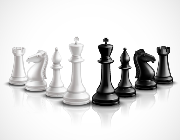 黑白国际象棋插画