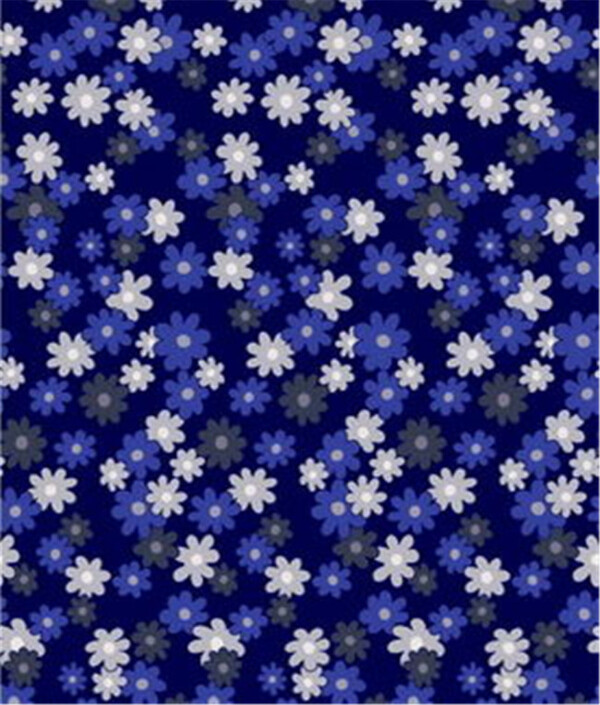 蓝白色花朵布纹壁纸