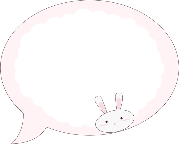萌系气泡对话框动物兔子可商用元素