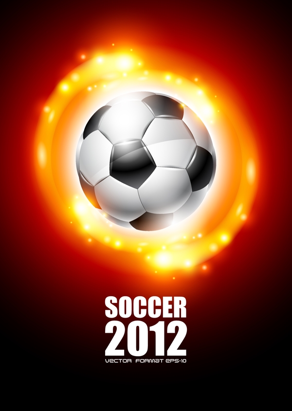 矢量光晕足球2012海报设计