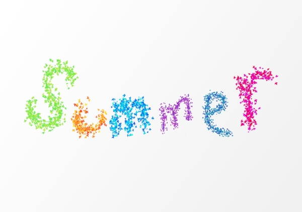 夏季彩色海报字体英文元素