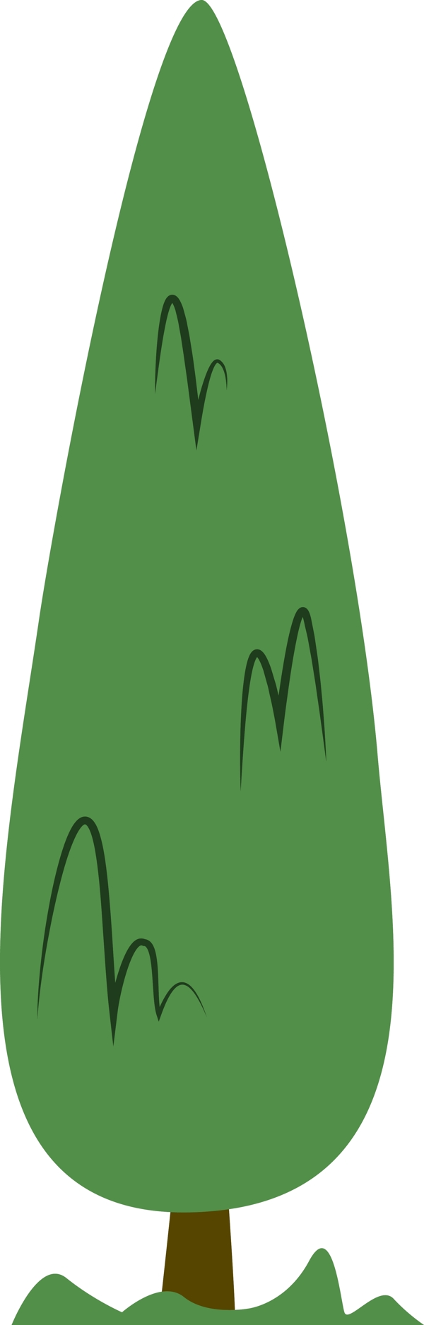 卡通绿色的树矢量图片