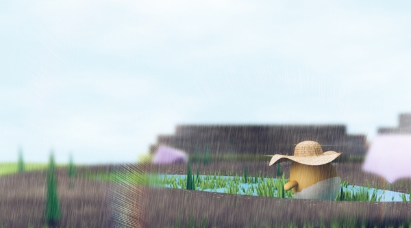 谷雨节气户外风景插画背景