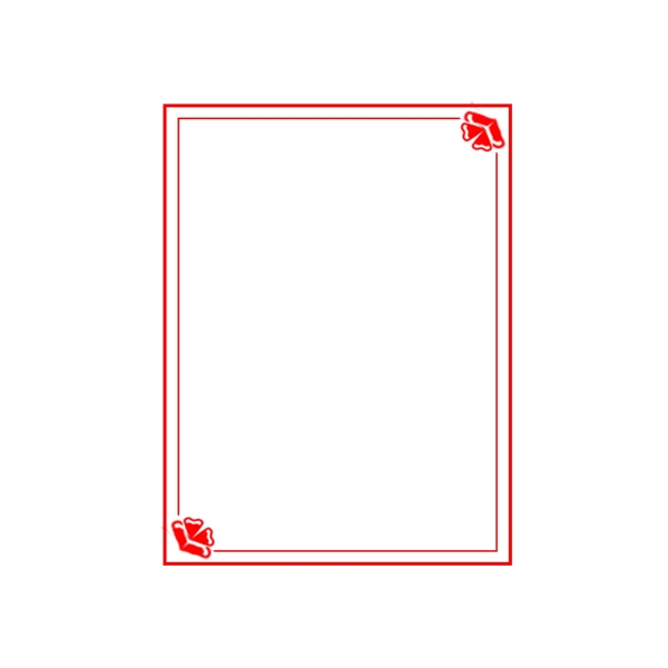 红色中国风花朵图形边框元素