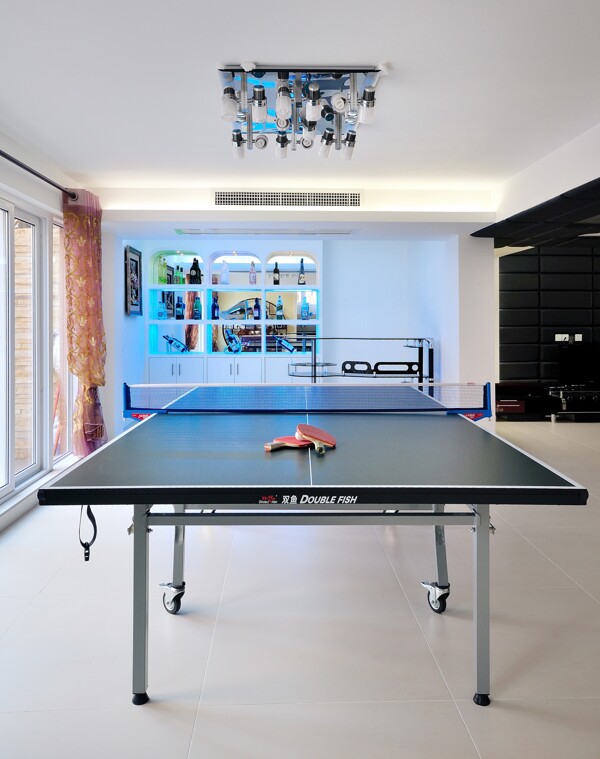 欧式室内休闲乒乓球桌设计图