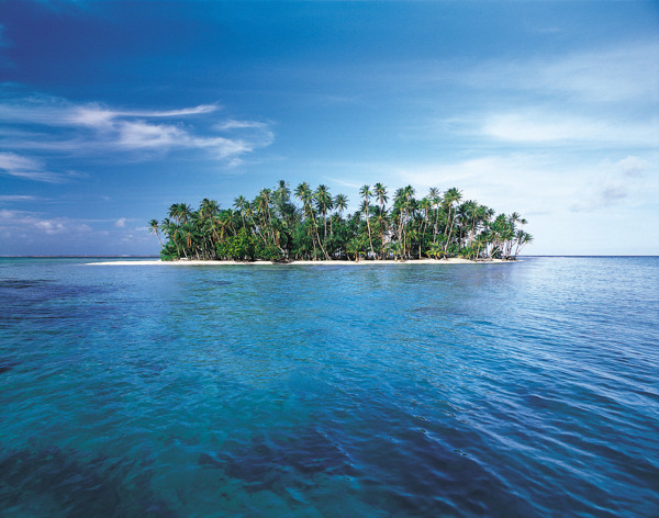 蓝色海岛风景图片