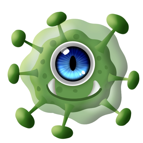 蓝眼睛绿色病毒细菌