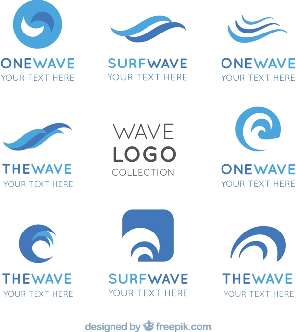 抽象设计波纹标志logo