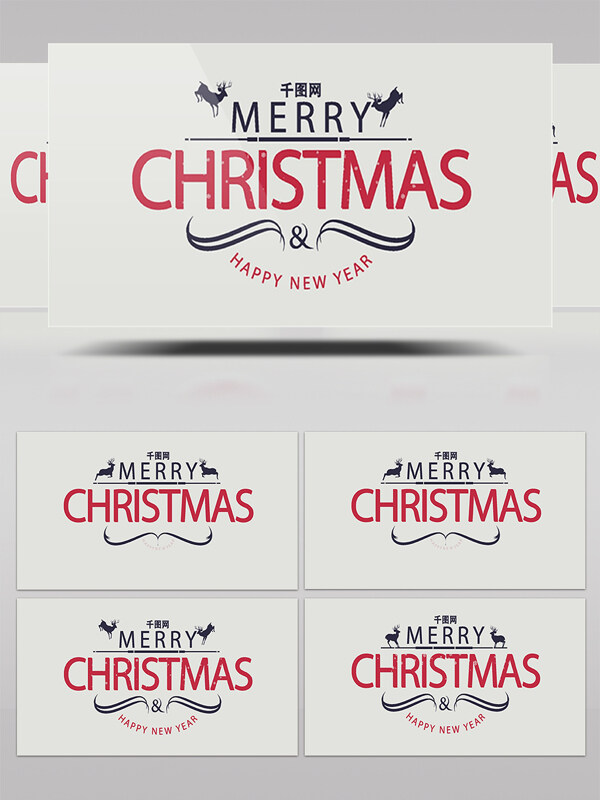 12例经典复古的圣诞节主题文字标签版式ae模板