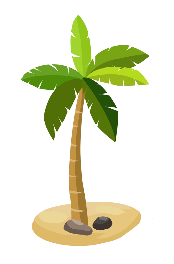 夏季热带元素绿色椰子树免抠png