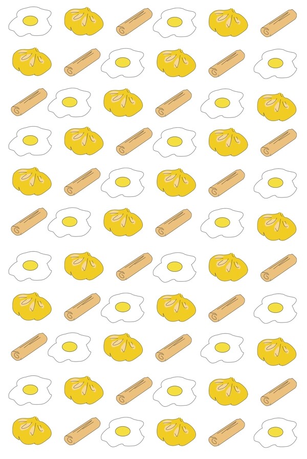 手绘鸡蛋早餐底纹
