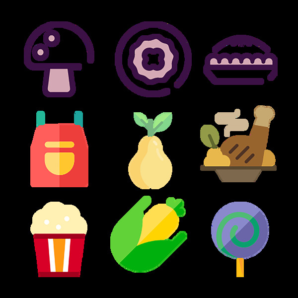 彩色食品图标