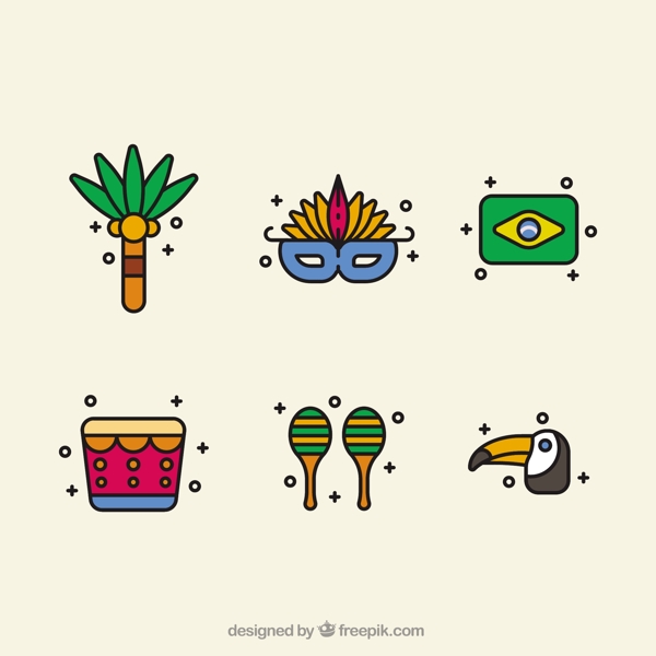 巴西狂欢节平面设计中的对象多样性