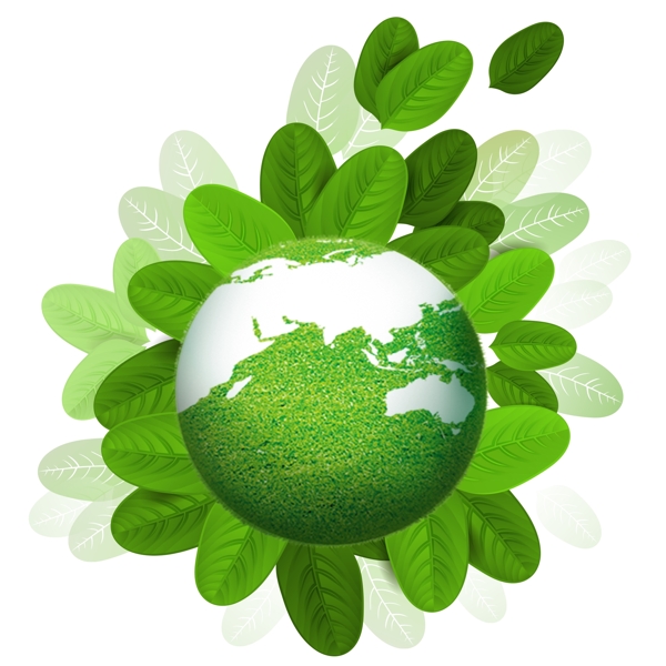 自然绿色地球装饰元素