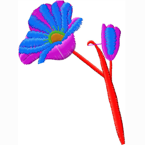 绣花植物花色彩蓝色免费素材