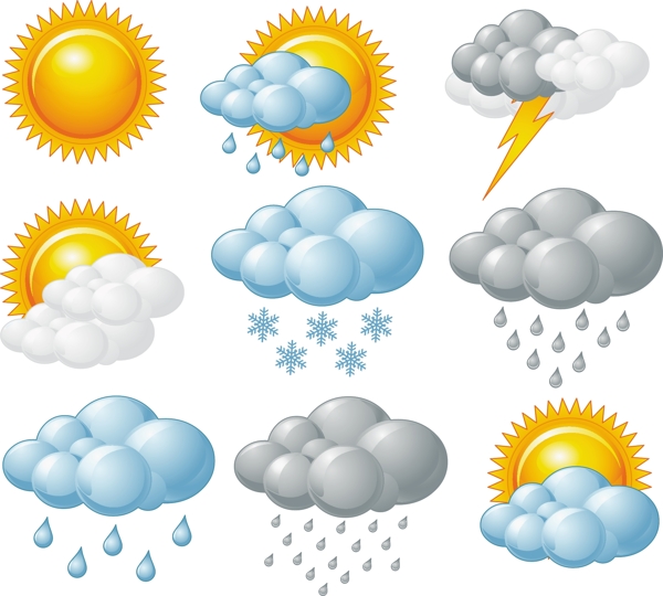 矢量天气预报图标